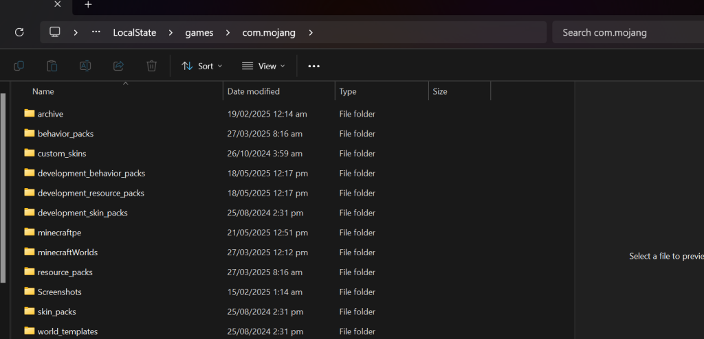 how to open com.mojang folder in Minecraft Bedrock for Windows easily.