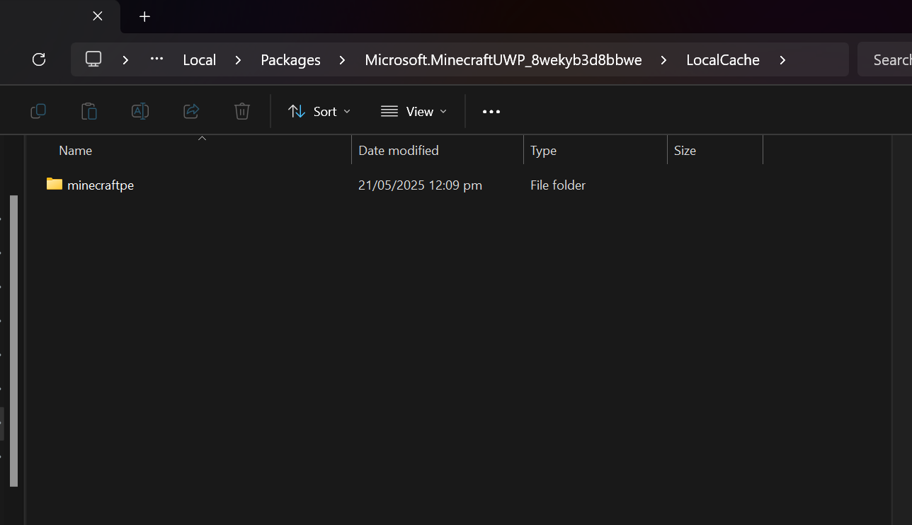 How to delete Minecraft cache in Bedrock Edition Windows